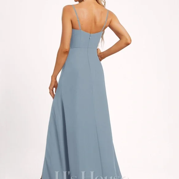 Dusty Blue Bridesmaids Dress - Picture 6 of 10